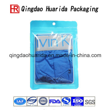 Clear Transparent Plastic Underwear Packaging Bag with Zipper